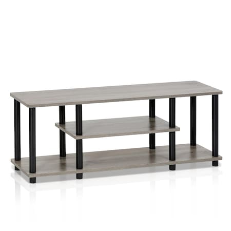 Furinno Turn-N-Tube No Tools 3-Tier Entertainment Tv Stand 12250GYW/BK